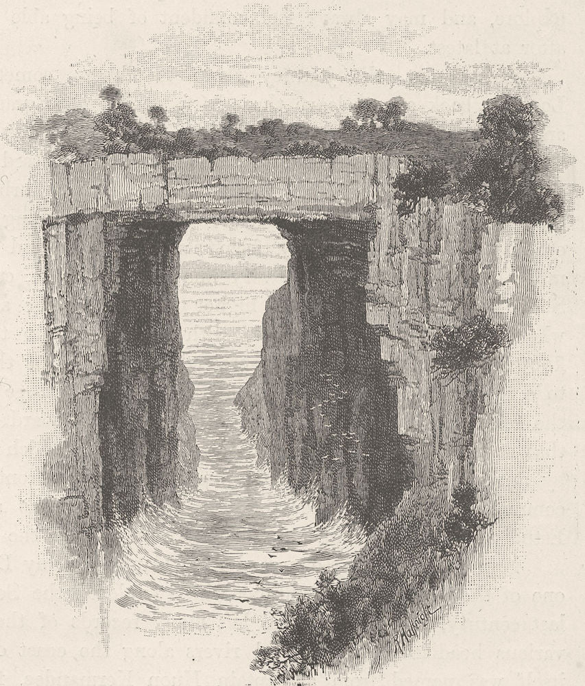 TASMANIA. Tasman's arch 1890 old antique vintage print picture